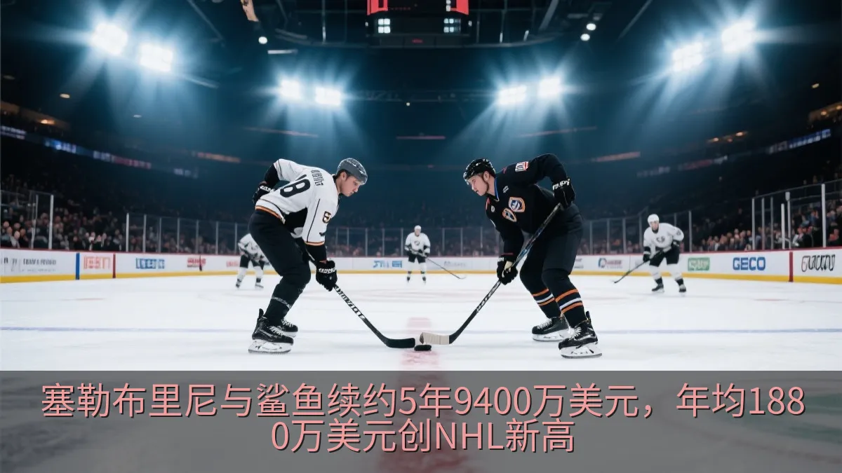 冰球运动员在空旷球场中准备开球