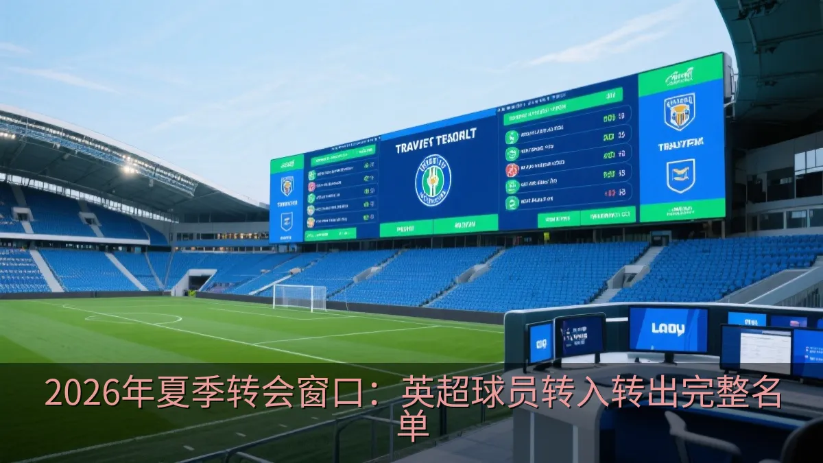 足球场旁展示夏季转会信息的数字屏幕